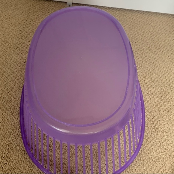 VTG MCM Purple Laundry Basket Retro Mid Century Quality Hard Plastic HTF Handles - Picture 4 of 10